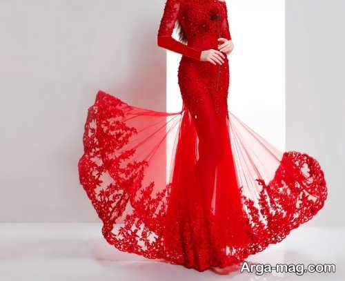 مدل لباس شب قرمز 