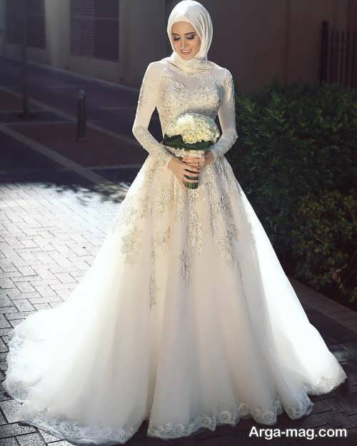 مدل لباس عروس پوشیده جدید 