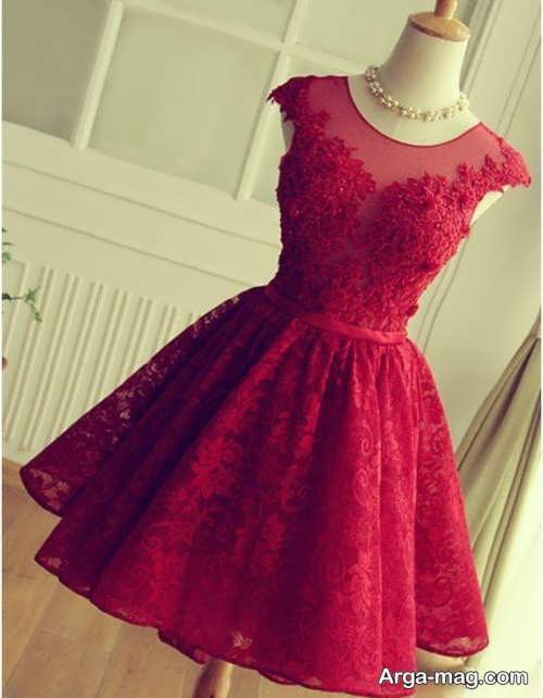 مدل لباس مجلسی قرمز عروسکی 