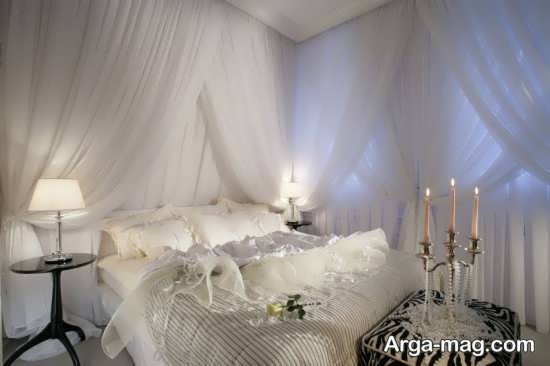 تزیین اتاق خواب عروس با تور 