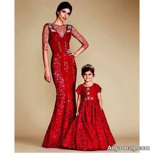 مدل لباس مجلسی بلند و ست برای مادر و دختر 