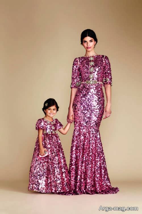 مدل لباس مجلسی بلند برای مادر و دختر 