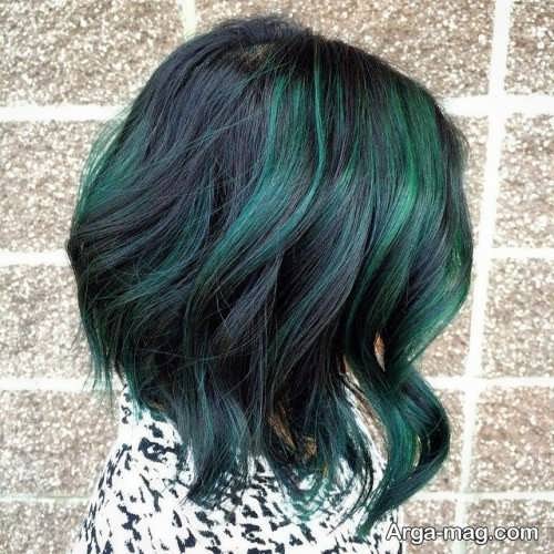 رنگ مو سبز فانتزی برای موهای کوتاه 