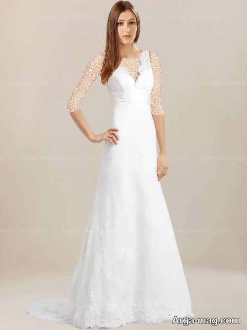 مدل لباس عروس یقه هفت شیک و زیبا