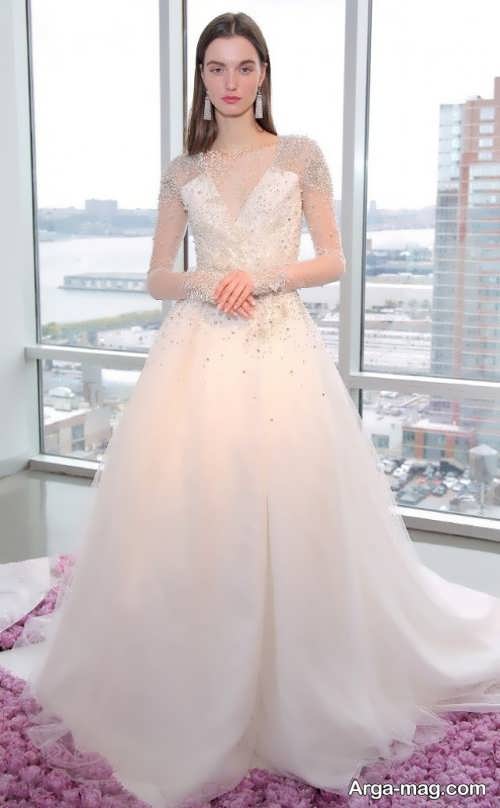 مدل لباس عروس یقه هفت زیبا و خاص