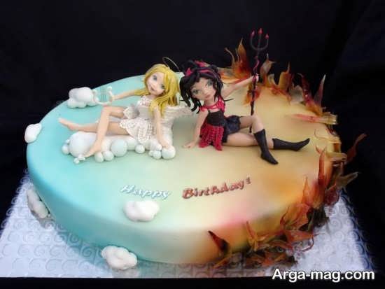 کیک تولد با تم فرشته