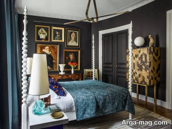 طراحی زیبای اتاق خواب با معماری کلاسیک