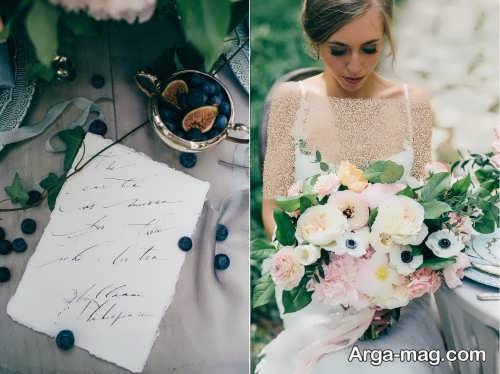 ژست زیبا و شیک عروس با دسته گل 