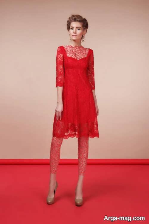 مدل لباس گیپور قرمز 