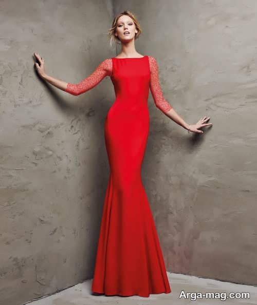 مدل لباس مجلسی ساده و قرمز 