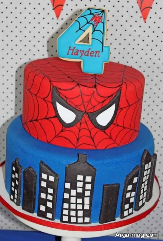 تزیین کیک با تم تولد مرد عنکبوتی