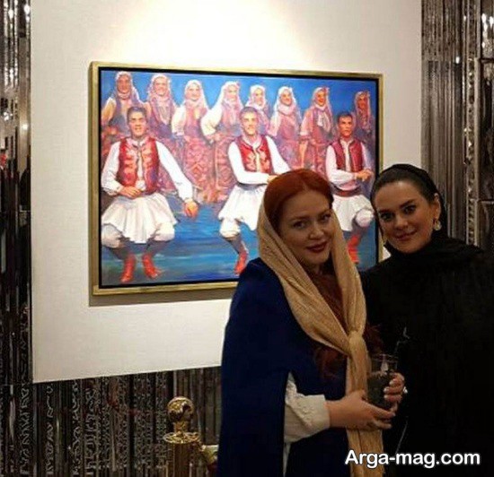 بهاره رهنما و همسرش در نمایشگاه نقاشی