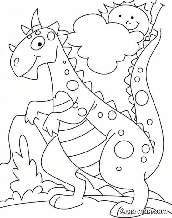 دایناسور کودکانه برای نقاشی 