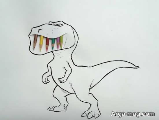 نقاشی جذاب از دایناسور 