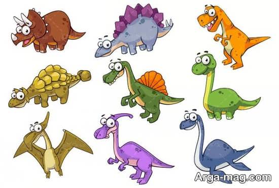 نقاشی دایناسورهای رنگی 