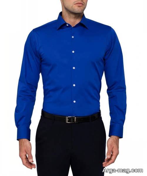 پیراهن آبی مردانه 