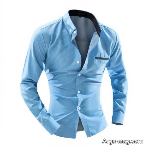 مدل پیراهن آبی مردانه 