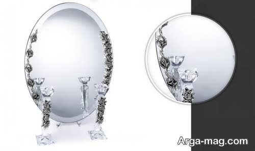 مدل آینه و شمعدان عروس زیبا و کار شده 