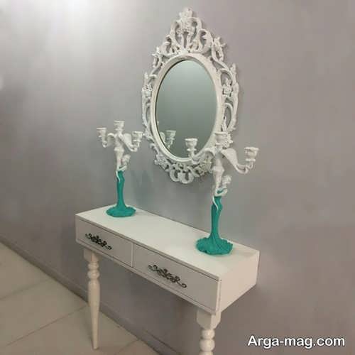 مدل آینه و شمعدان عروس سفید 