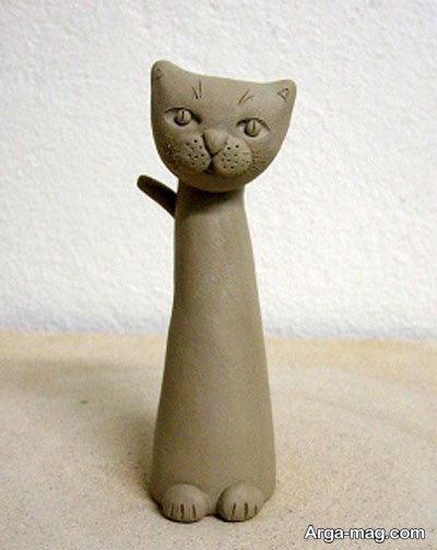 مدل مجسمه گربه سفالی 