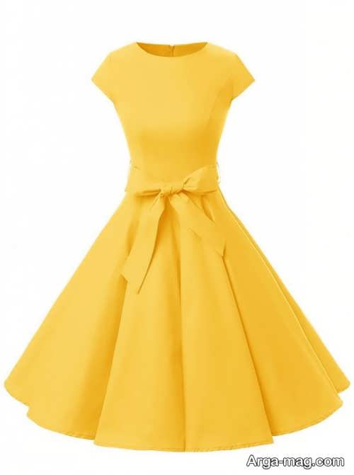 لباس مجلسی زرد دخترانه 