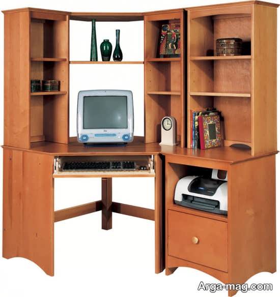 مدل میز کامپیوتر کتابخانه دار