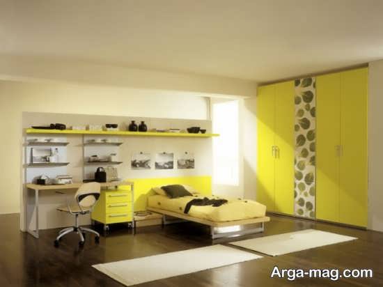 دیزاین شیک اتاق خواب زرد