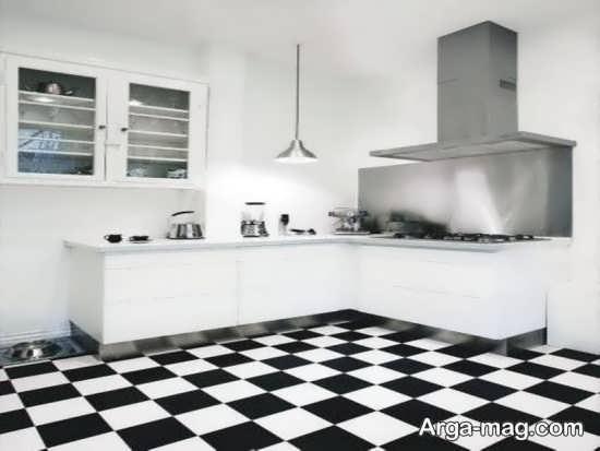 طراحی داخلی آشپزخانه با رنگ سفید 