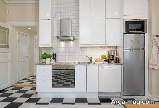 دکوراسیون داخلی آشپزخانه با رنگ سفید 
