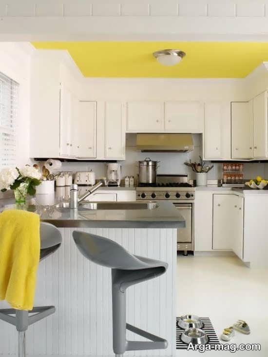 دکوراسیون آشپزخانه با رنگ سفید 