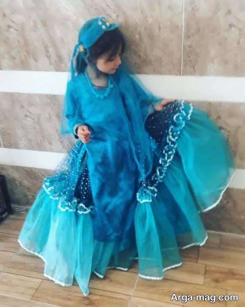 مدل لباس سنتی زیبا و آبی 