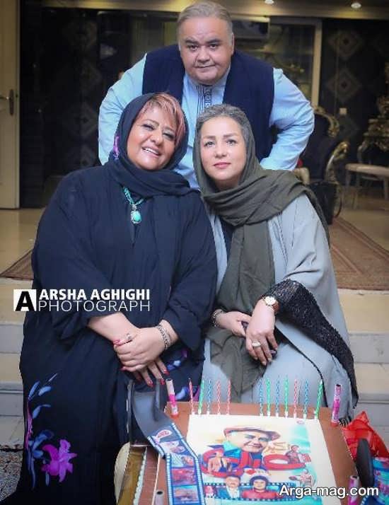 اکبر عبدی و همسرش در جشن تولد
