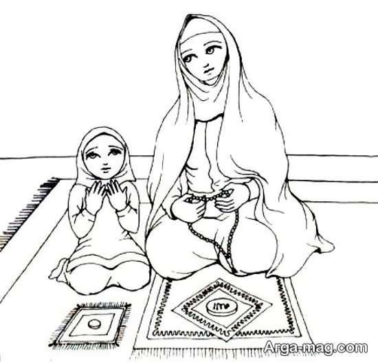 نقاشی حجاب و نماز 