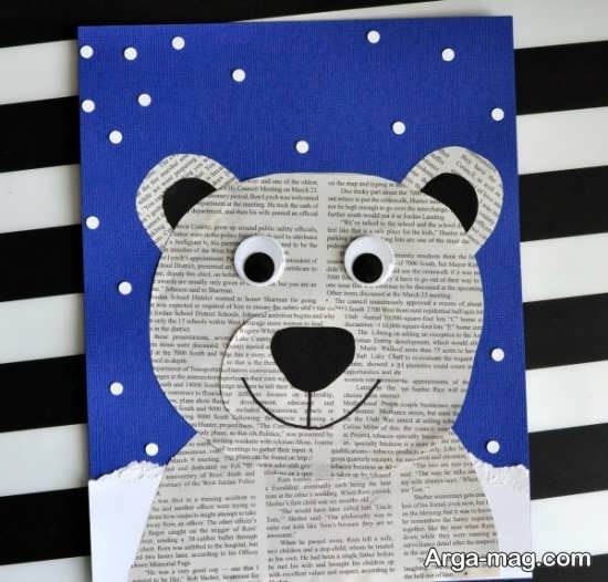 طرح خرس برای کاردستی کاغذی 