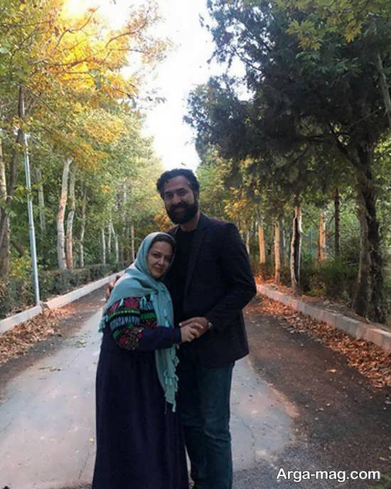 عکس عاشقانه بهاره رهنما با همسرش در فضای پاییزی