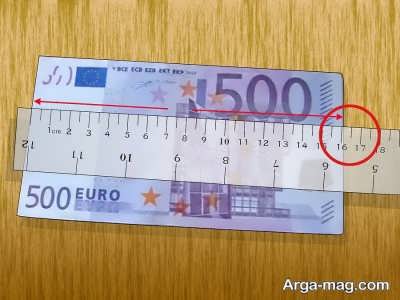 اندازه واقعی یورو