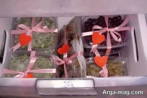 تزیین بسته سبزی برای یخچال عروس 