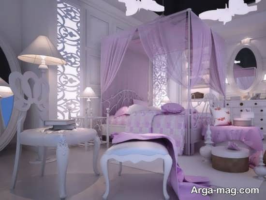 طراحی اتاق خواب بنفش
