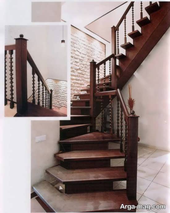 مدل راه پله چوبی برای خانه های دوبلکس