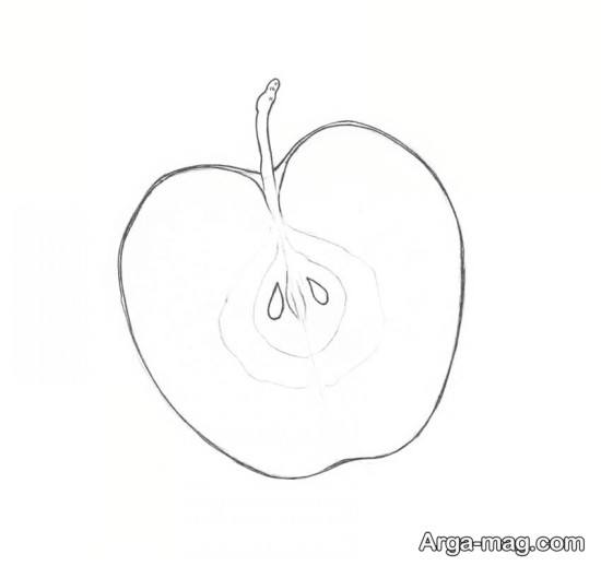 نقاشی راحت و کودکانه سیب 