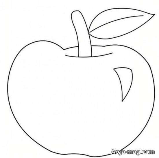 نقاشی کودکانه سیب 