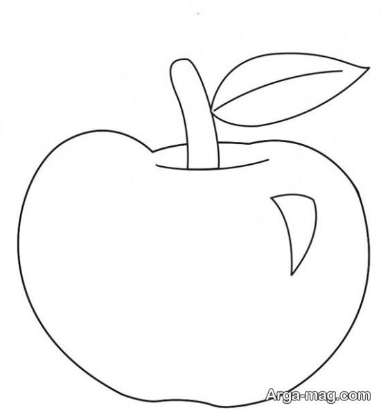 نقاشی ابتدایی سیب 