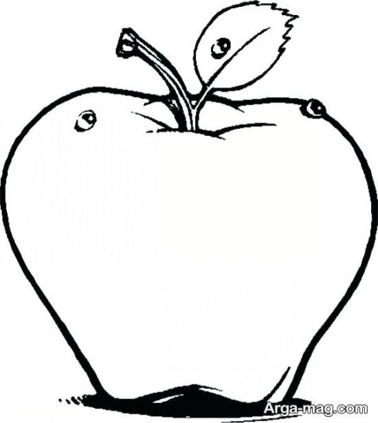 نقاشی و رنگ آمیزی سیب 