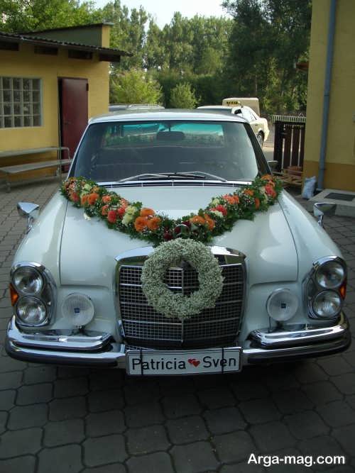 تزیین زیبا ماشین عروس با گل 