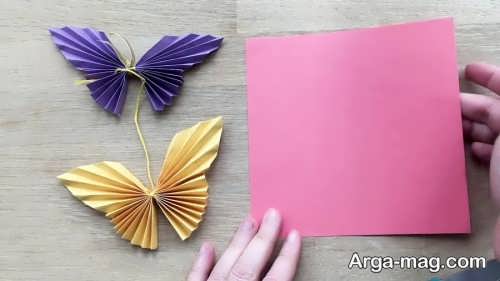 ساخت پروانه کاغذی با کاغذ رنگی 