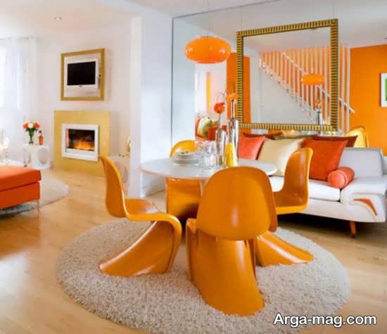 دکوراسیون خانه با رنگ نارنجی
