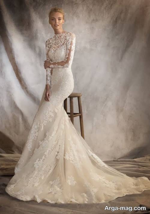 مدل لباس عروس آستین دار ماکسی 