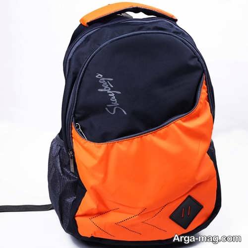 کیف مدرسه مشکی و نارنجی 
