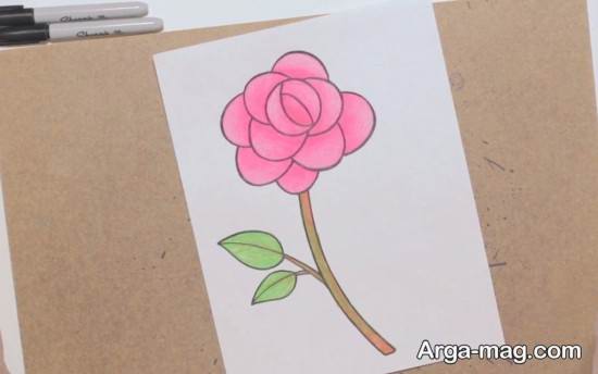 نقاشی جالب گل رز کودکانه