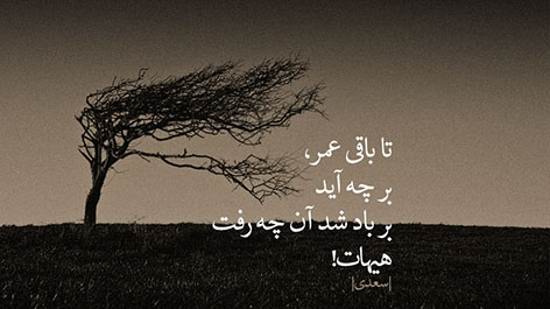 عکس غمگین با شعر سعدی 